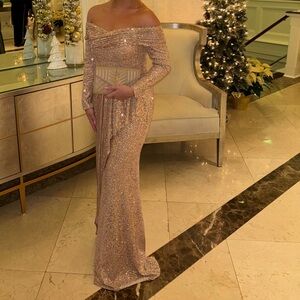 LADIVINE Off-shoulder Neckline Long Mermaid Gown